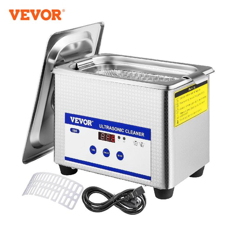VEVOR Limpiador Ultrasónico 800ML, 35W Limpiador Ultrasónico Profesional de Acero Inoxidable, Máquina de Limpieza Ultrasónica Potente Frecuencia de 40 kHz con Pantalla LED para Joyas, Reloj, Gafas