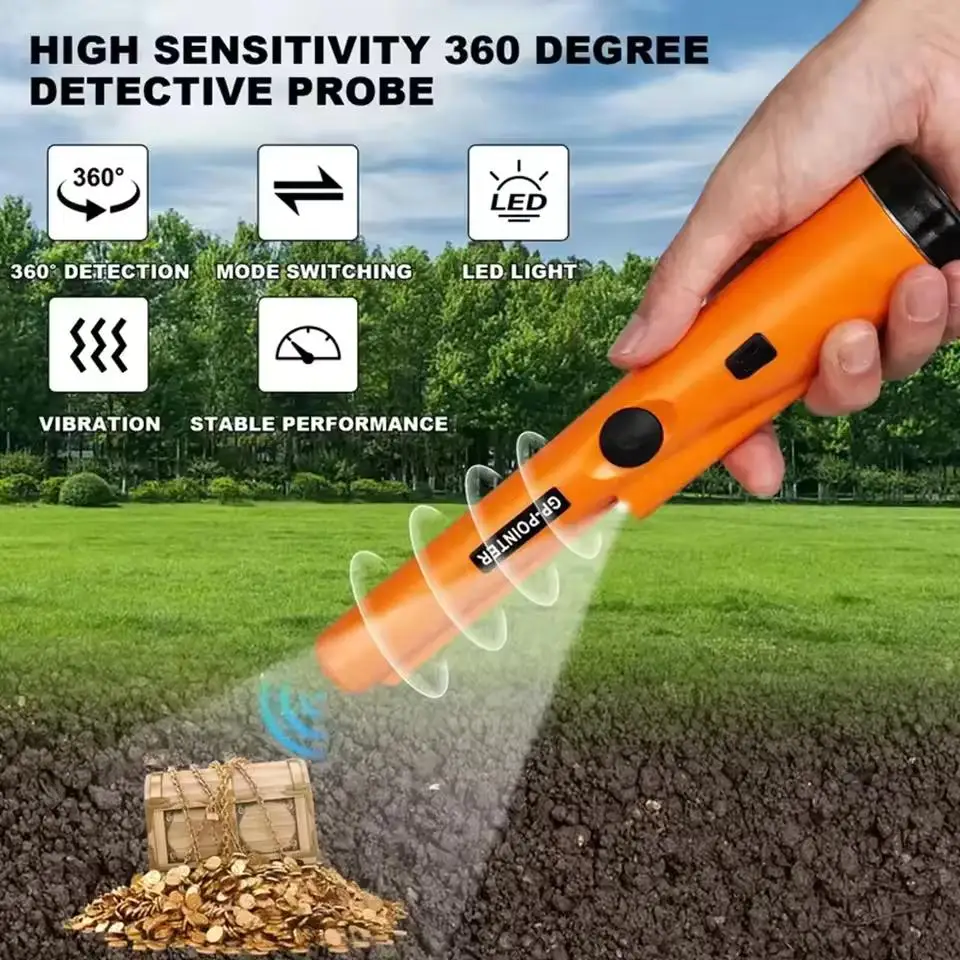 High-efficiency Handheld Metal Detector Waterproof Pointer Needle Tip Detection Metal Coin Gold Detection Rod Anti-loss Bracelet