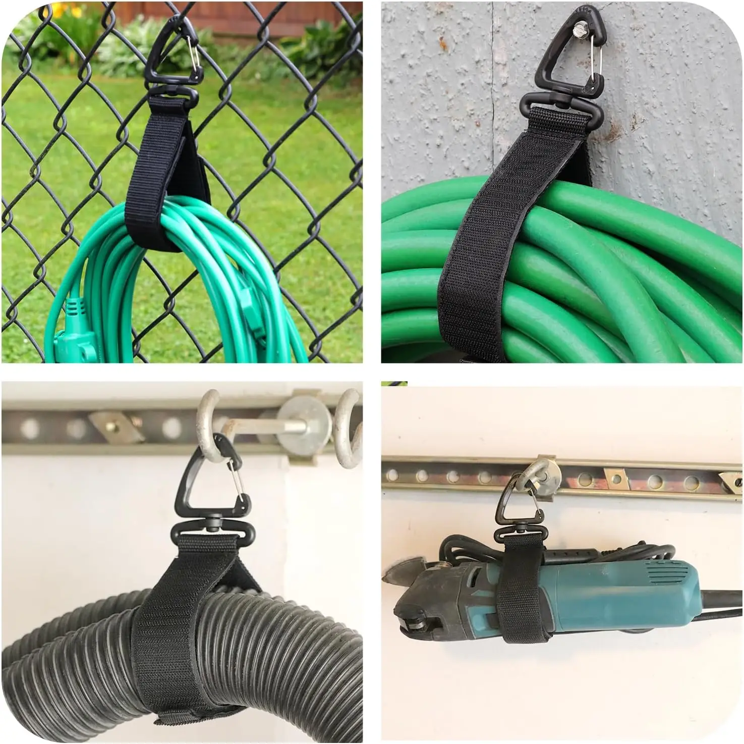 Cord Organizer Holder with Rotate Buckle Wire Manager Power Cord Management Nylon Heavy Cord Storage Straps for Cables Hoses