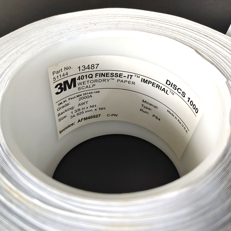 Rouleau de papier de verre à fleurs de prunier 13487mm, 3M, feuille de meulage auto-adhésive P1500, disque de ponçage à pointe ronde 2000/2500 Mes