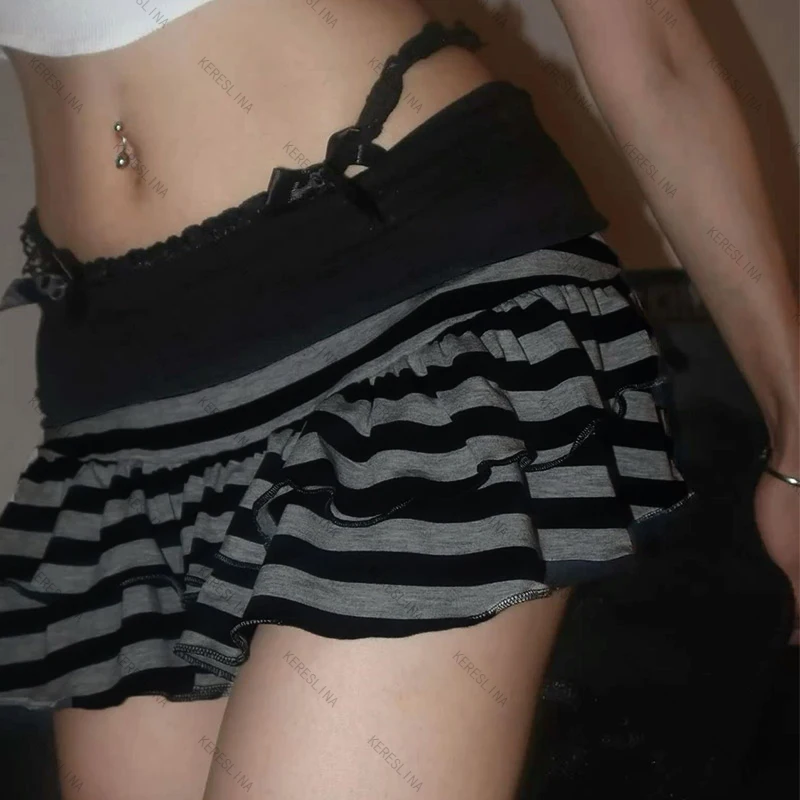 Linda dulce milenio Spice Girls mini falda de encaje elegante de moda Vintage Harajuku falda subcultura moda femenina falda delgada
