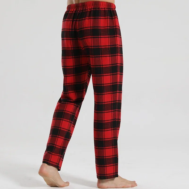 Modische, lässige, karierte, rot karierte Pyjamahose, neue Herren-Pyjama mit Karomuster, weiche und bequeme Hose mit elastischem Bund