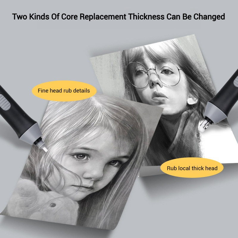 Tenwin Adjustable Electric Rubber Eraser With Rubber Refills Battery Power For Sketch Drawing Erasing School Stationery Supplies