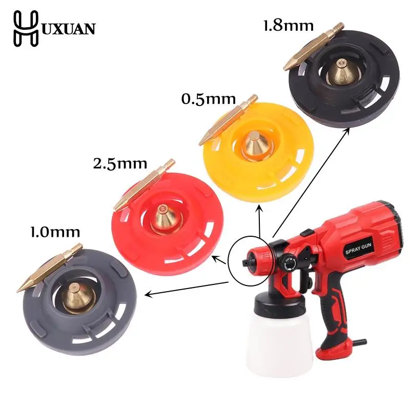 One Or 2pc 1.0/1.5/1.8/2.0/2.5mm Brass Spray Gun Nozzle, High-Quality Brass Replacement  For Paint Sprayers / Electric Spray Gun