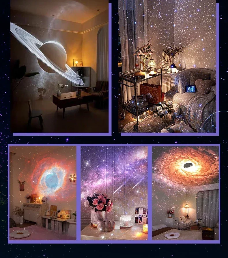 Projecteur d'étoiles de tir de galaxie 3D, veilleuse, lampe de Projection étoilée haute définition avec haut-parleur Bluetooth, cadeaux de noël pour enfants