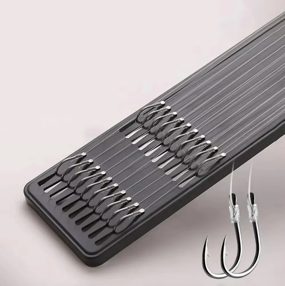 10 unids/set anzuelos dobles sedal de pesca hilo y giratorios de alta resistencia accesorios de pesca hilos giratorios con Kit de anzuelos