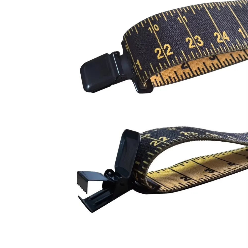 Heavy Duty Suspenders for Men Work 5cm Wide X-Back 4 Strong Clips Tape Measure Pattern Ruler Suspender Trouser Braces Strap Belt