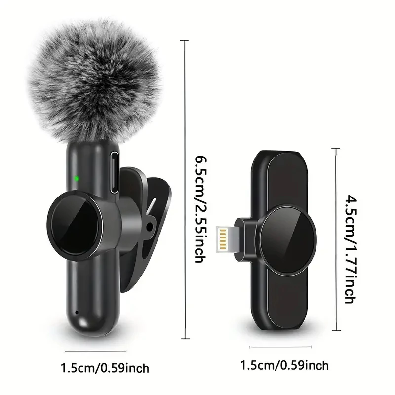 Wireless Lavalier-mikrofon Mit Winddicht Abdeckung Audio Video Aufnahme Mini Mic Für iPhone Android Handy Mikrofon