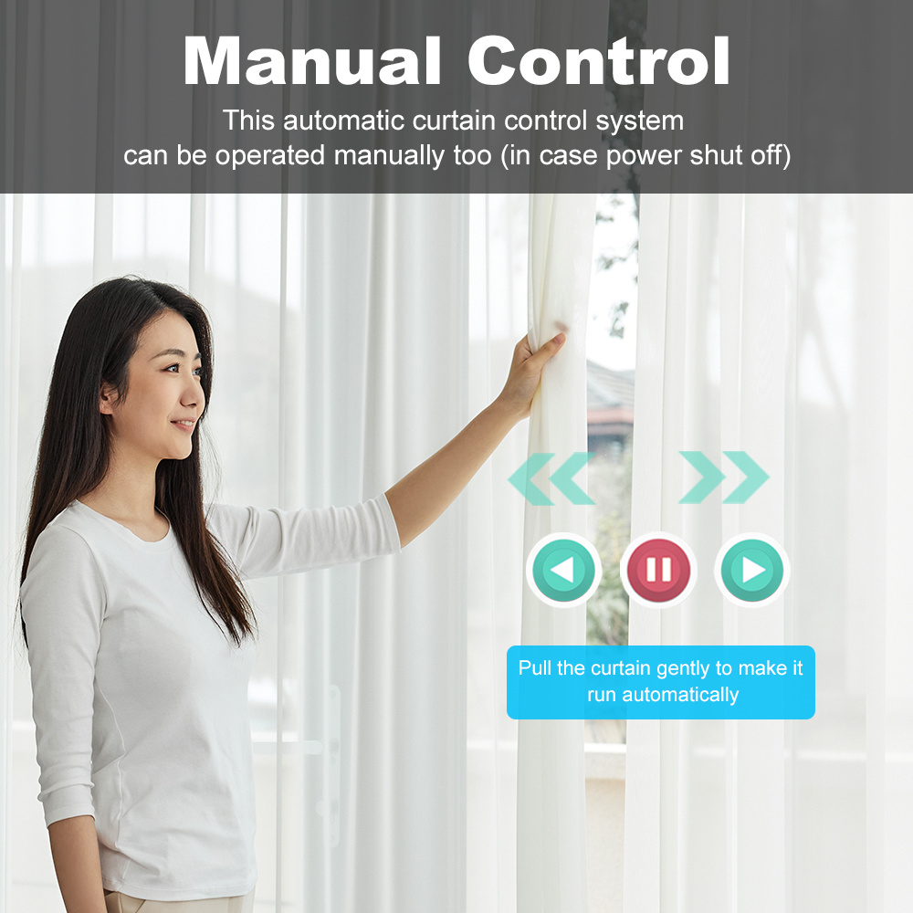 ผ้าม่านไฟฟ้าอัจฉริยะ Tuya ZigBee มีมอเตอร์อัตโนมัติอัจฉริยะรองรับเครื่องมือควบคุมด้วยเสียง Alexa Google Assistant ขนาด15ซม.