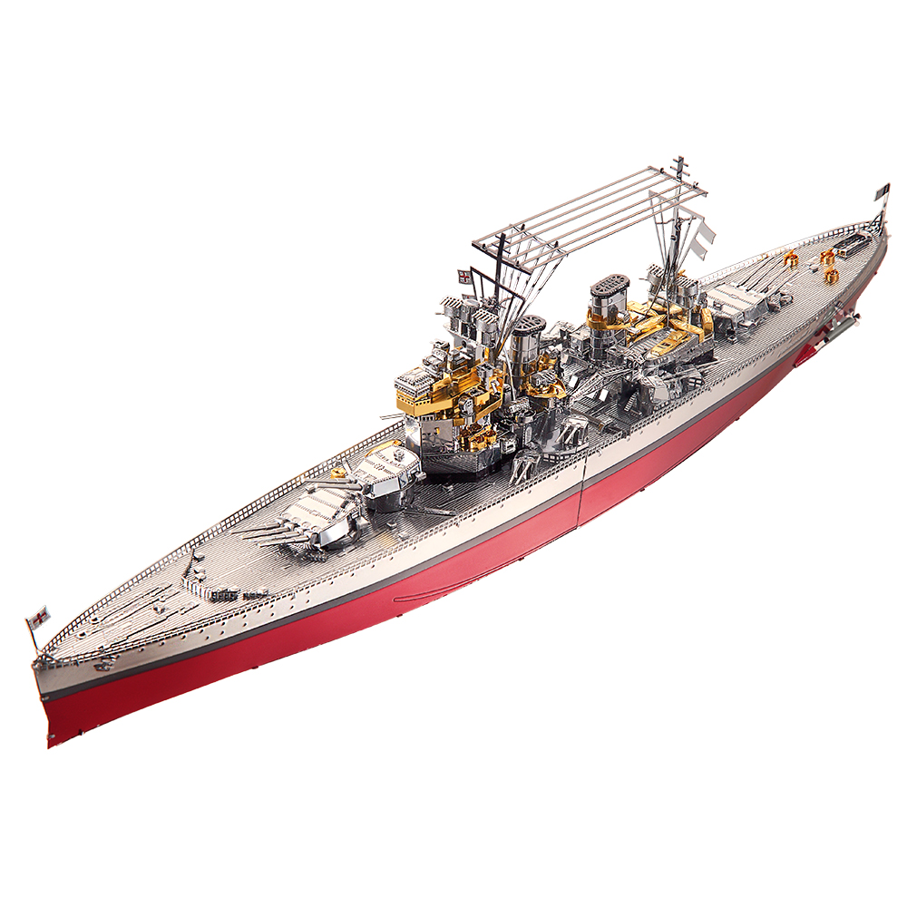 Piececool-rompecabezas 3D de Metal, Kits de modelos de acorazado HMS Hood Richelieu, modelo de barco, rompecabezas, juguetes para adolescentes, rompecabezas