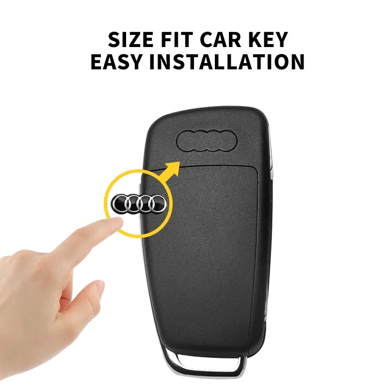 Car Control Key Logo Badge Car Badge Emblem Sticker Accessories For Audi A8 A5 A6 C5 C6 C7 A7 A1 A3 A4 B5 B6 B7 B8 Q3 Q5 Q7 TT