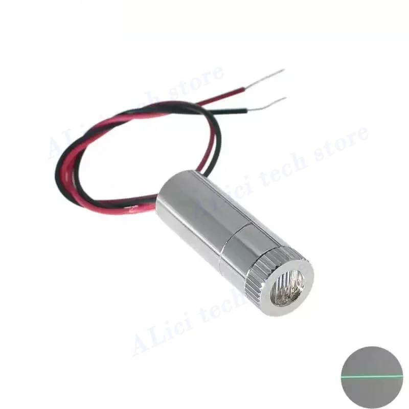520nm 10mW green laser module Green dot/word/crosshair horizontal positioning laser head adjustable focal length 3V-5V