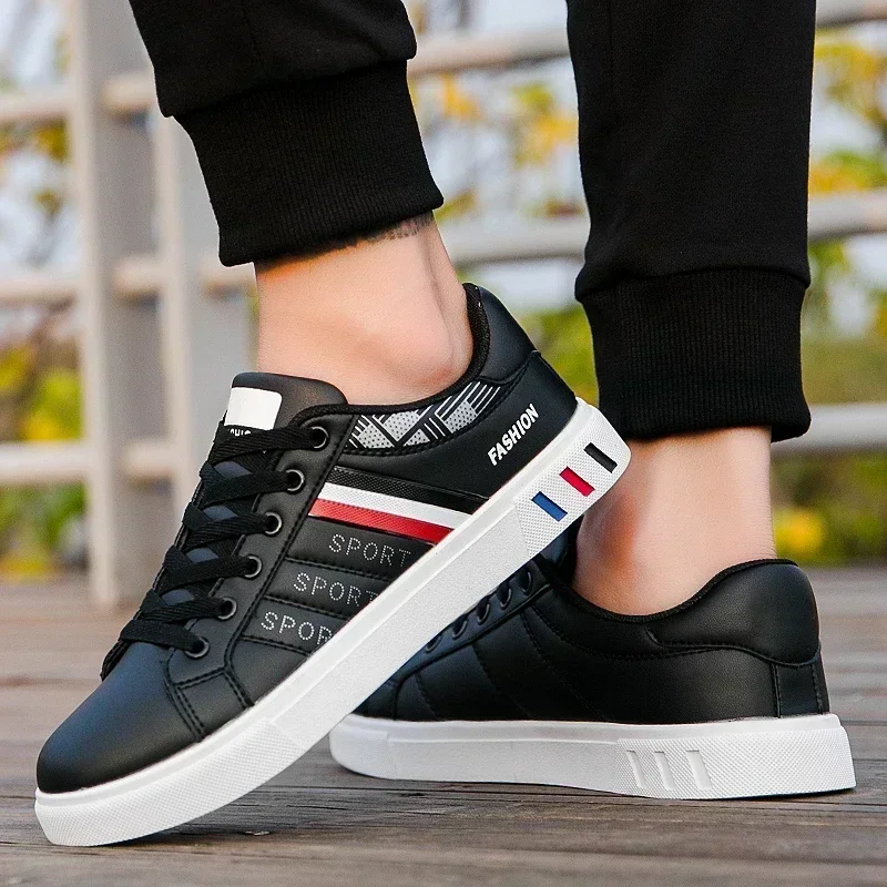 Turnschuhe, Freizeitschuhe, atmungsaktive Schuhe, flache Schnürung, weiße Reiseschuhe für Männer, Tênis Masculino, Turnschuhe für Herren, große Größe 46