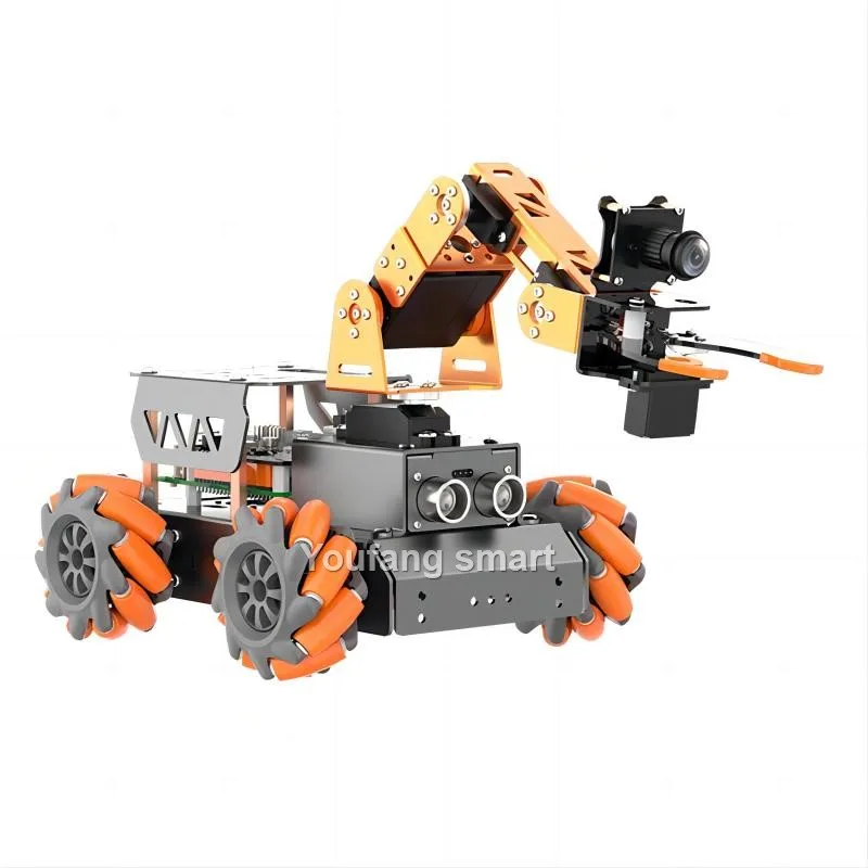 4WD Mecanum ล้อหุ่นยนต์รถกล้อง Claw 4 Dof แขนหุ่นยนต์สําหรับ Raspberry Pi 4B หุ่นยนต์ DIY ชุดเปิด AI Python Starter Kit