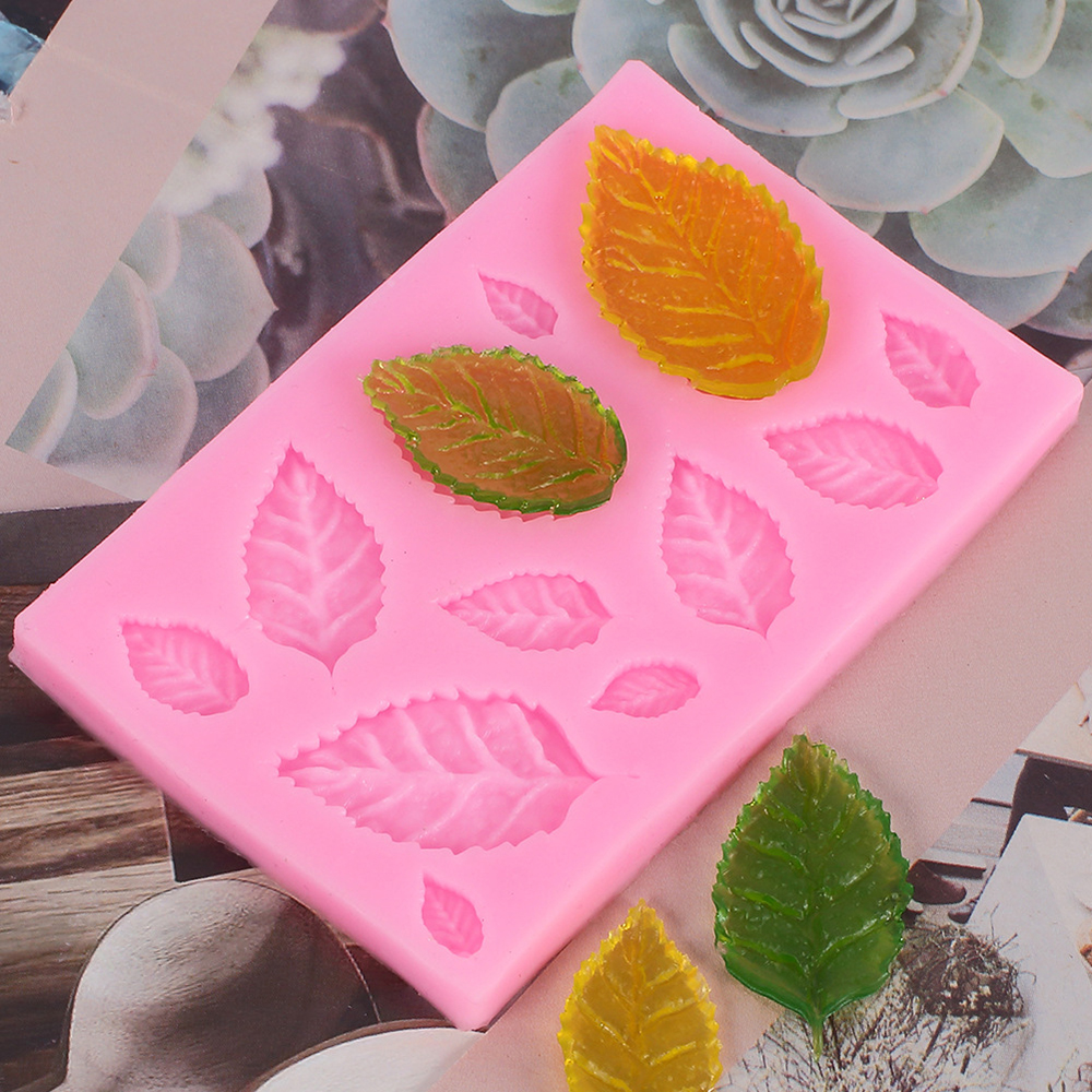 Molde de silicona líquida para hornear pasteles, Fondant de hojas Diy, una variedad de hojas y arce, colección de moldes de silicona, 1 ud.