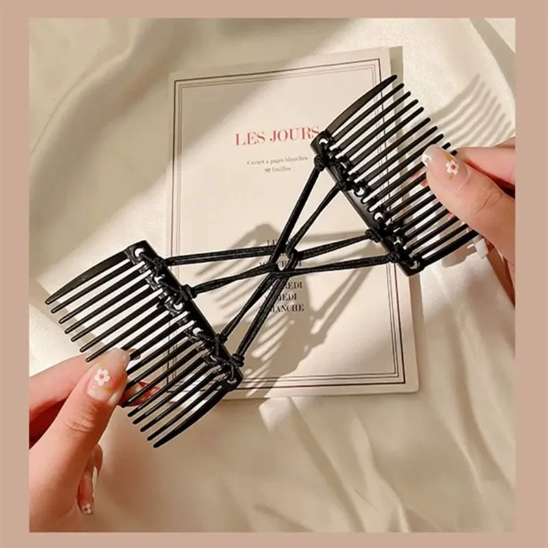 Pente de cabelo mágico criativo vintage, corda elástica, disco, grampo de cabelo para mulheres, pente de cabelo, moda