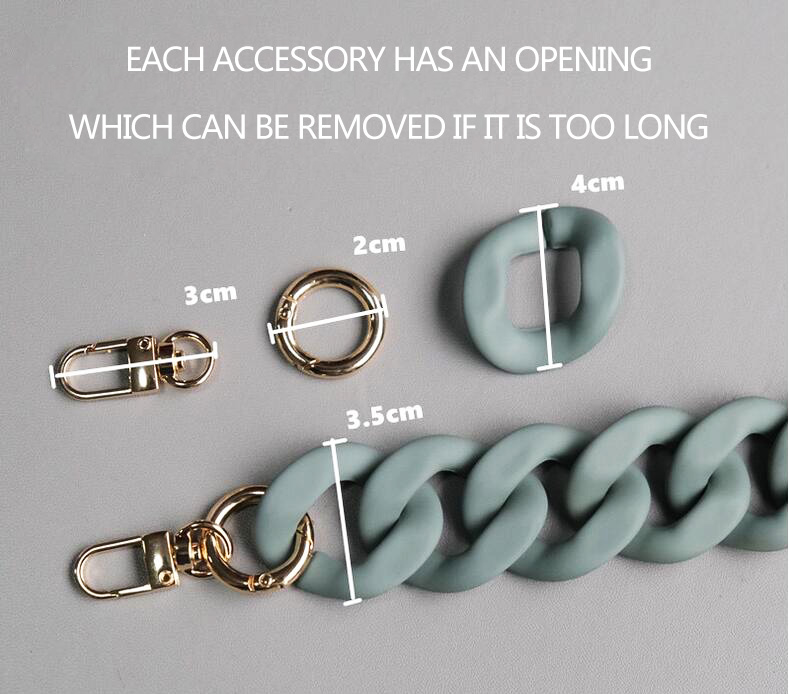 Acrylic Women's Bag Shoulder Straps Acrylic Chain Straps for Purse Handbags Chunky Chain Purse Strap