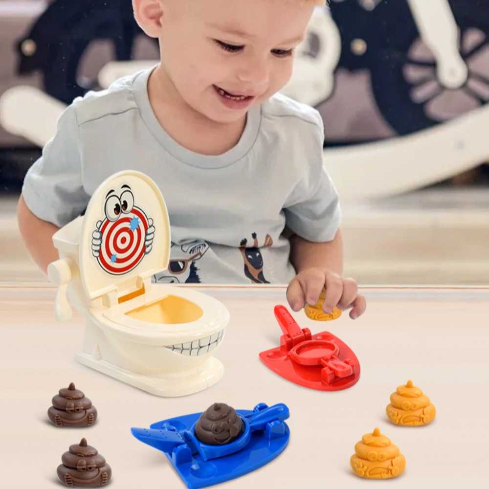 Poop Toys Desktop Game,Catapult Toilet Gathering Game Two Person Interaction Toy Kids Early Educational Simulation Toy Poops