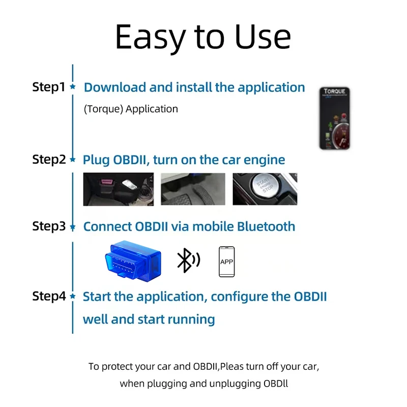 Mini ELM327 V2.1 OBD2 เครื่องสแกนเนอร์รหัสบลูทูธเครื่องมือวินิจฉัยรถยนต์สําหรับ Android/IOS ยานยนต์ Fault Detector