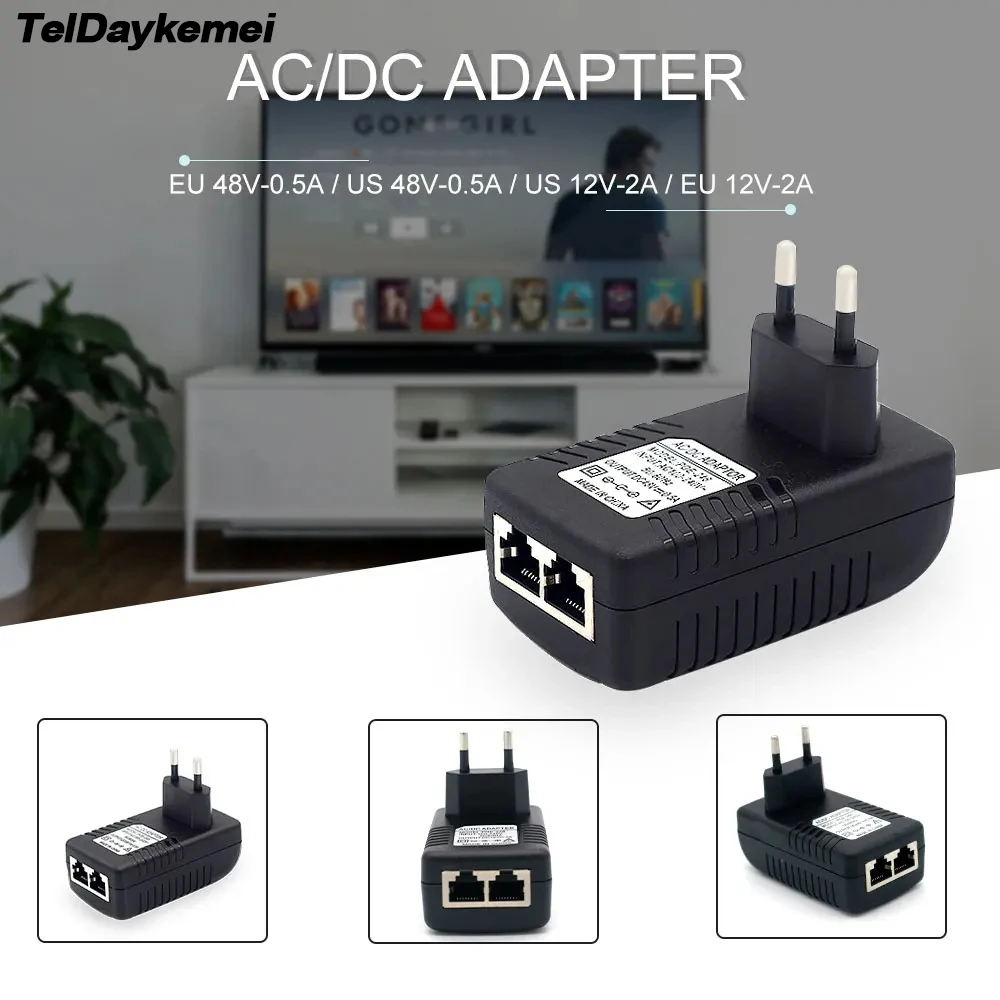 12V 15V 24V 48V POE Injector EU US Plug Voor CCTV IP Camera Voeding Ethernet adapter Telefoon AP
