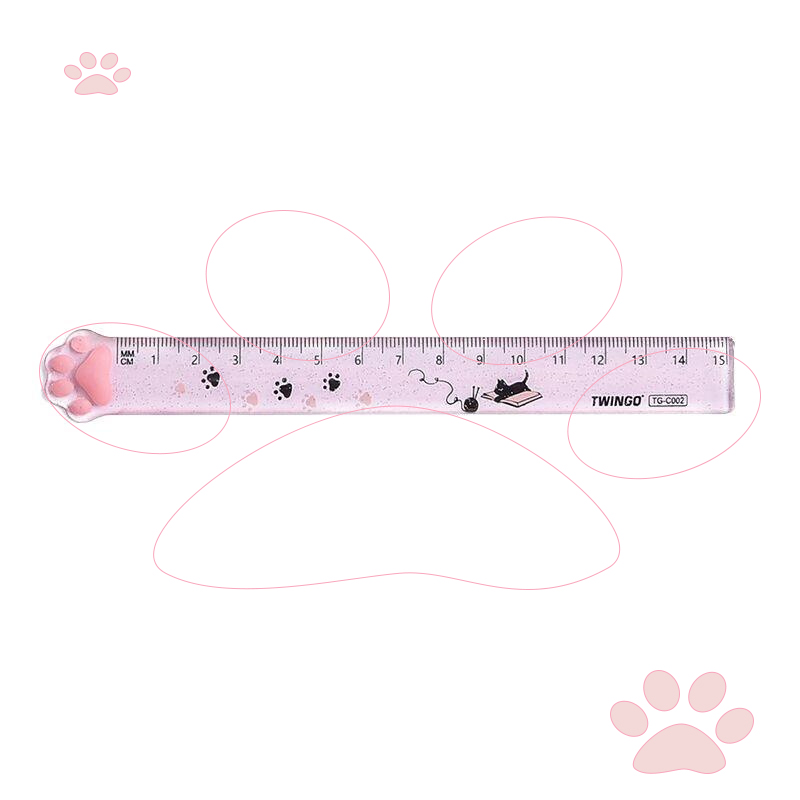 Cute Cat Paw Plastic Straight Rulers Kawaii School Office Supplies Planner Accessories Student Prize