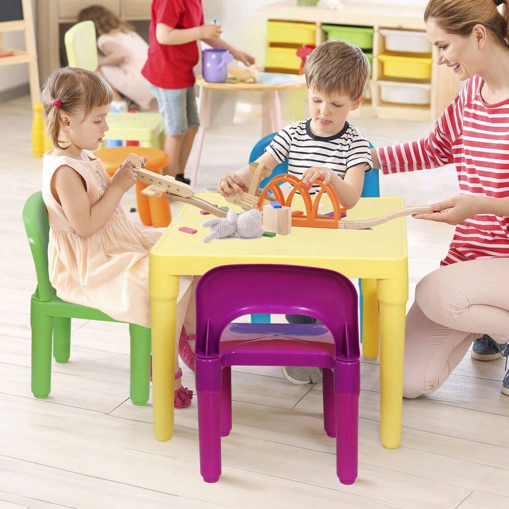 Kids Table and 4 Chairs Toddler Child Party Toys Fun Activity Furniture Play Set