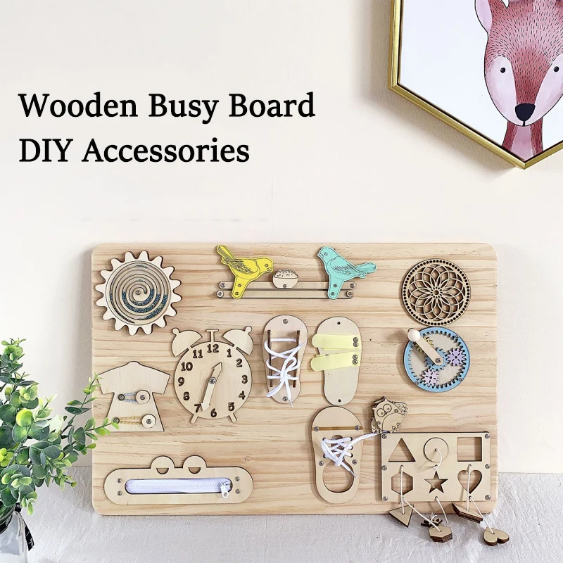 Gỗ Bận Rộn Ban Tự Làm Đồ Chơi Cho Bé Montessori Cảm Giác Hoạt Động Ban Phụ Kiện Cho Trẻ Em Ổ Khóa Busyboard Phần Đồ Chơi Giáo Dục