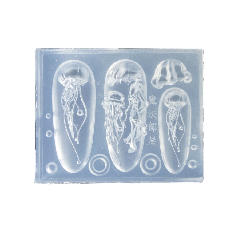 Moldes criativos de arte de água-viva, molde conta-gotas de silicone, moldes de decoração, moldes exclusivos para manicure, material de silicone