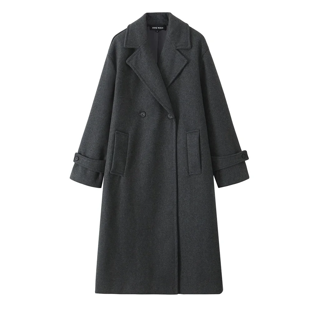 2025 Herbst/Winter neues Produkt: Damen tragen High-End-Freizeit-Langarm mantel mit weichem, lockerem Kragen