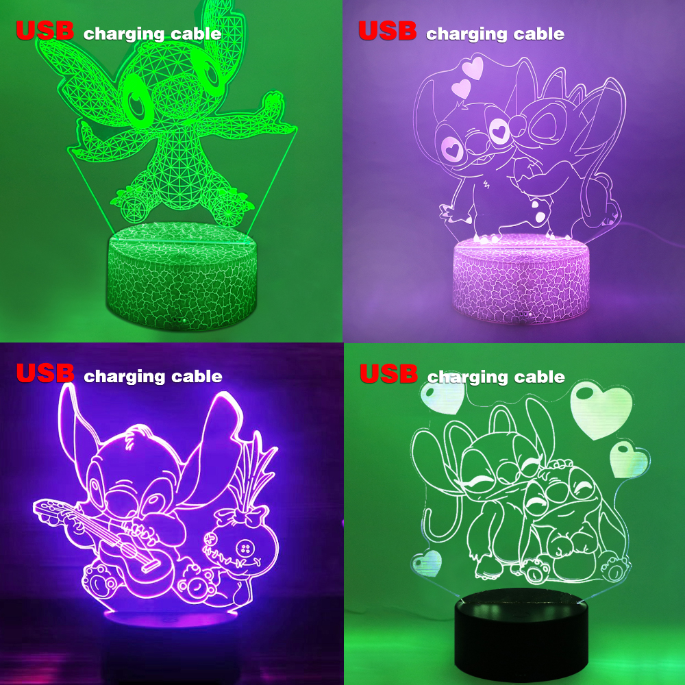 Led かわいいタッチランプアニメステッチゲーム寝室の装飾 Usb ナイトライト子供の誕生日パーソナライズされたギフト美的部屋の装飾