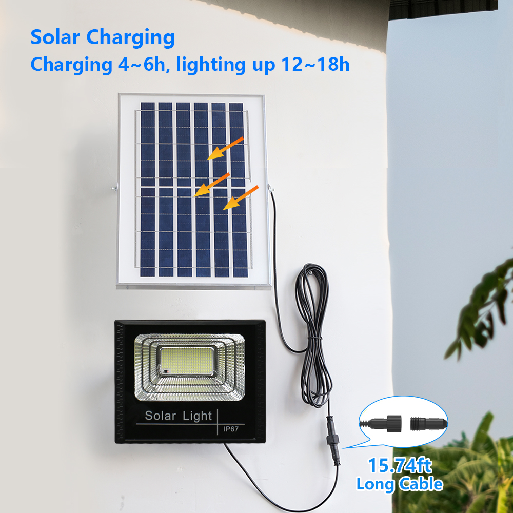 LED Solar Lights 500W 300W 200W 100W 50W Lamp Waterproof Outdoor Lighting Garden Spotlight External Reflector Wall Floodlight