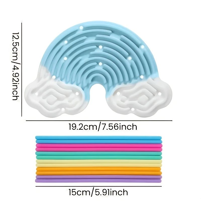 Creative Rainbow Clouds Sensory Activity Board - Double Sided Silicone Busy Board, Fine Motor Skills & Fun Play