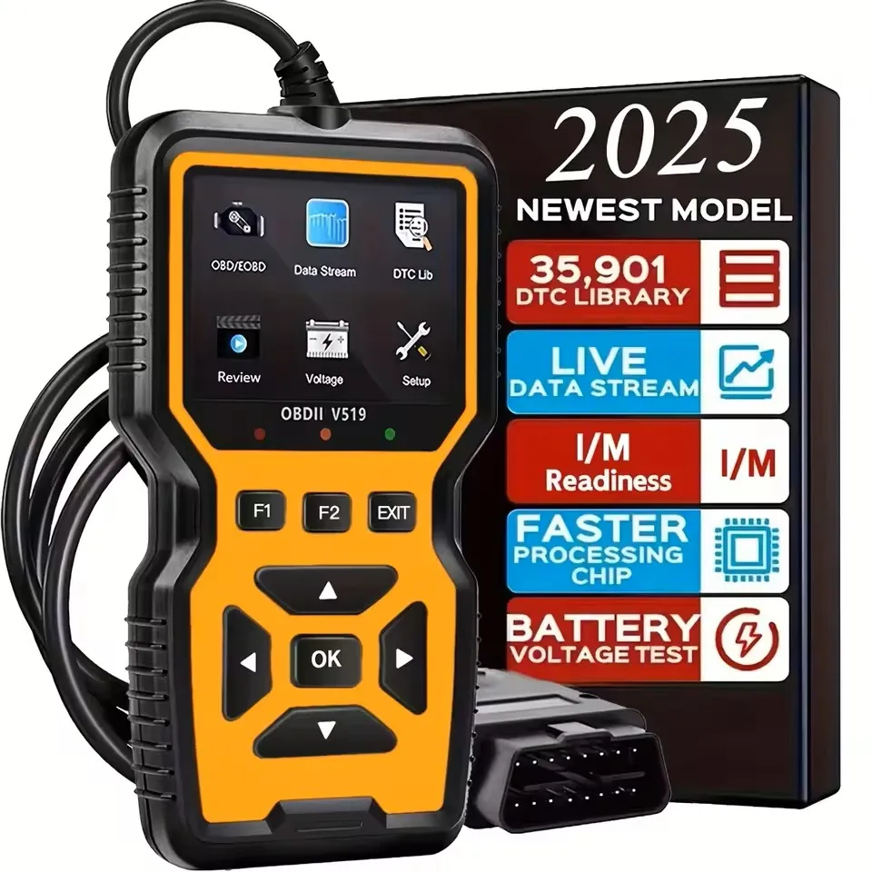 Scanner OBD2 professionnel V519 2024 – outil de diagnostic de données en temps réel alimenté par USB pour vérifier les feux de moteur dans la plupart des voitures