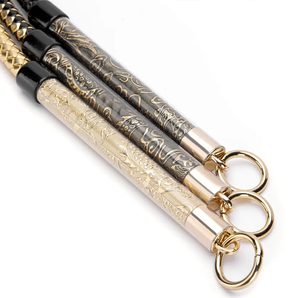 Frusta per cavalli in pelle PU dorata intrecciata da 96CM, fruste per sculacciate da equitazione
