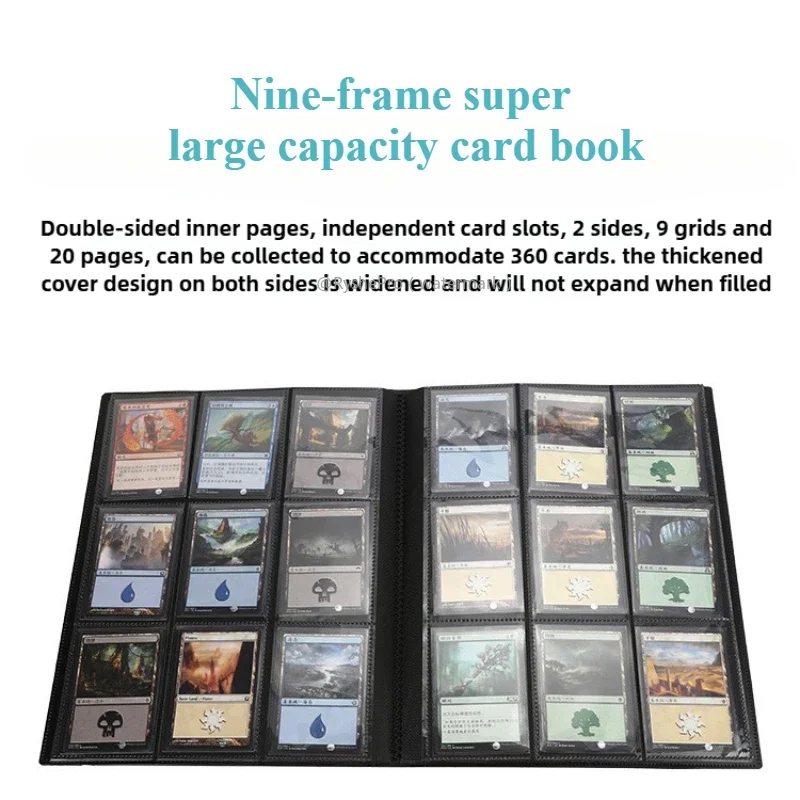 Mtgトレーディングコレクション用の9つのポケット、360のサイドローディングポケット、カードスポーツフォルダー、アルバムカードコレクションホルダー付きバインダーカード
