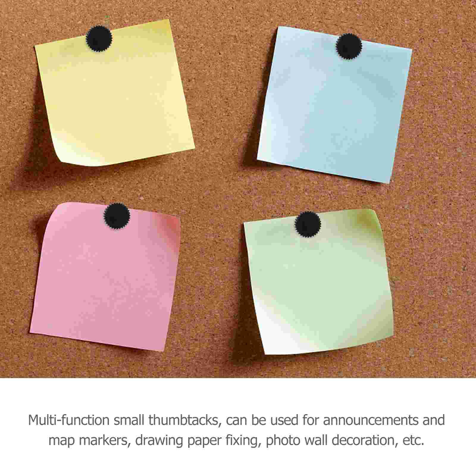 100 Pcs Office Transparent Gear Plastic Thumbtack Thumbtacks Decorative Pushpin Cork Board for Cute Pins Pp Black