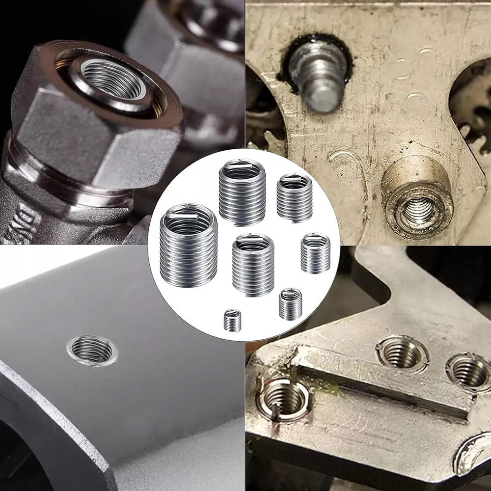 60 pezzi filo inserto filettatura kit di riparazione fissaggio M3-M12 vite a spirale in acciaio inossidabile per riparazione elicoidale facile installazione