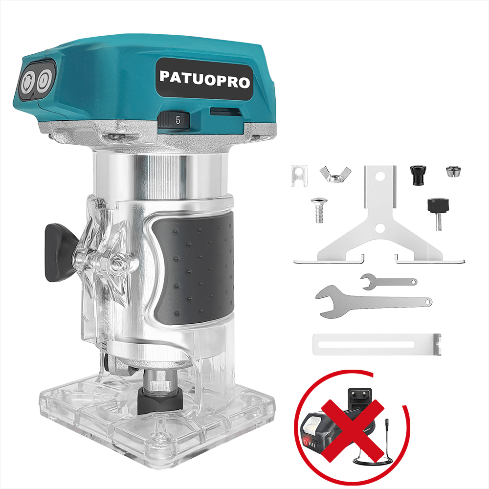 Cortadora eléctrica sin escobillas, máquina de carpintería de 5 velocidades, enrutador de madera, fresado, grabado, ranurado para batería Makita de 18V