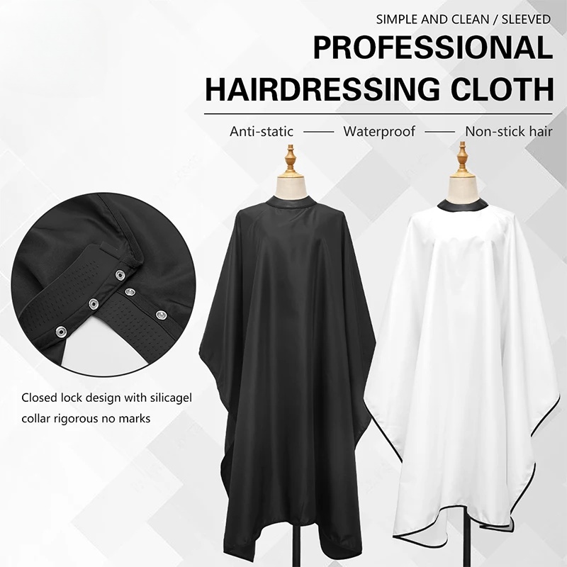 Peluquería Collar de silicona capa de corte de pelo impermeable antiadherente salón de corte de pelo profesional delantal de peluquero accesorios de herramientas