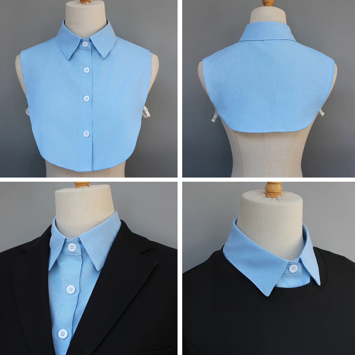 Eén blend valse kraag van Oxford-stof, comfortabel en ademend, praktisch, veelzijdig voor dames, verkrijgbaar in m