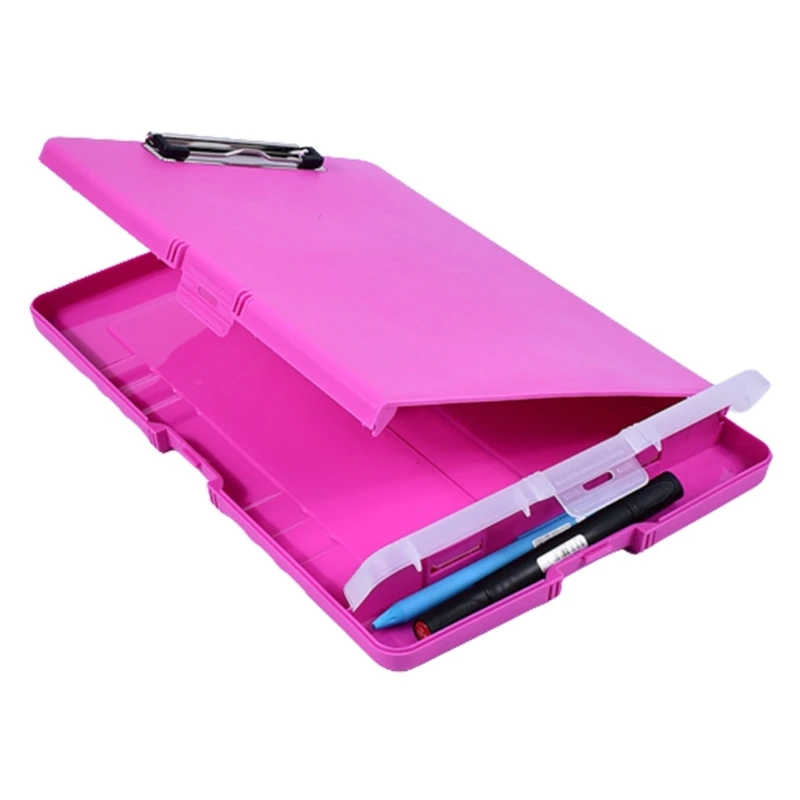 Portable File Organizer Case with Clipboard and Pen Box File Clipboard Writing Pad with File Case for Hospital Warehouse