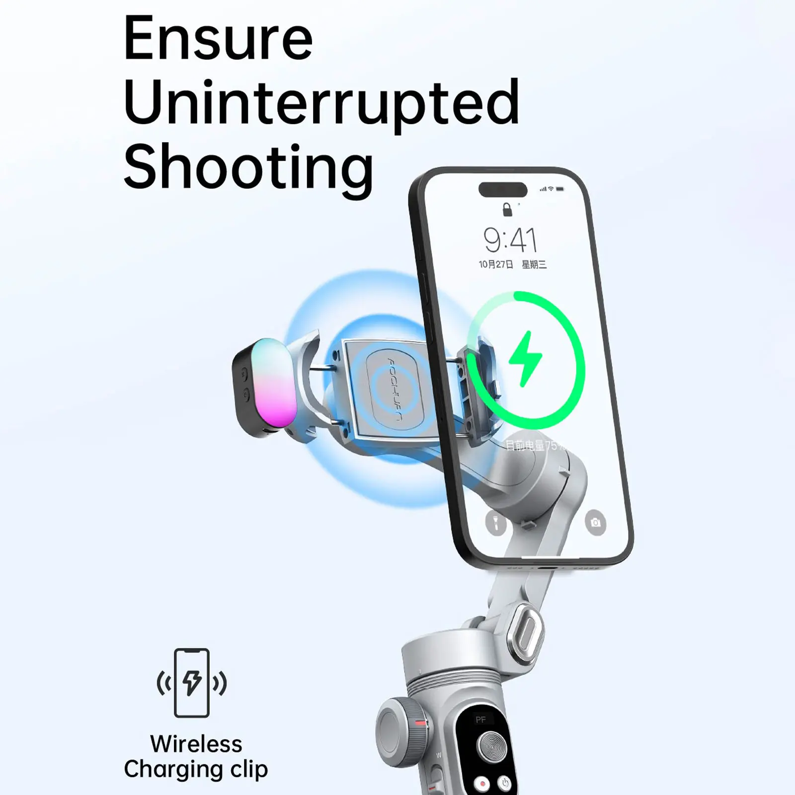 AOCHUAN Smart XPro 3 Axis Smartphone Gimbal Stabilizer For iphone And android Phone Stable shooting with RGB video fill light