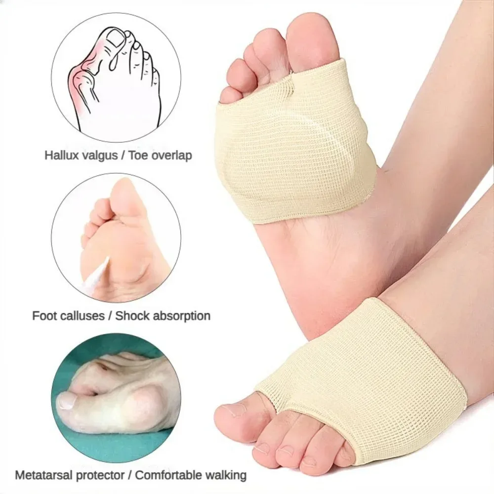 Cuscinetti metatarsali per donne e uomini Cuscinetto per l'avampiede per la palla del piede Solette per alleviare il dolore Mezza calza Supporto Cuscino per il piede in gel morbido