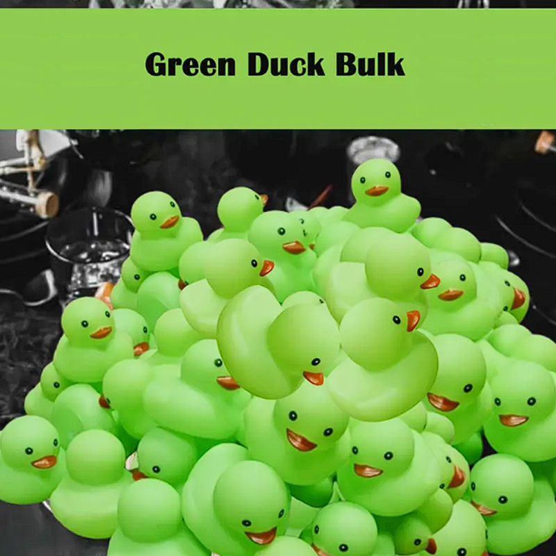 1-100 pçs patos de borracha verde, brinquedos patos de borracha estridentes bonito patos flutuantes para festa de aniversário favores classe prêmios decoração do carro