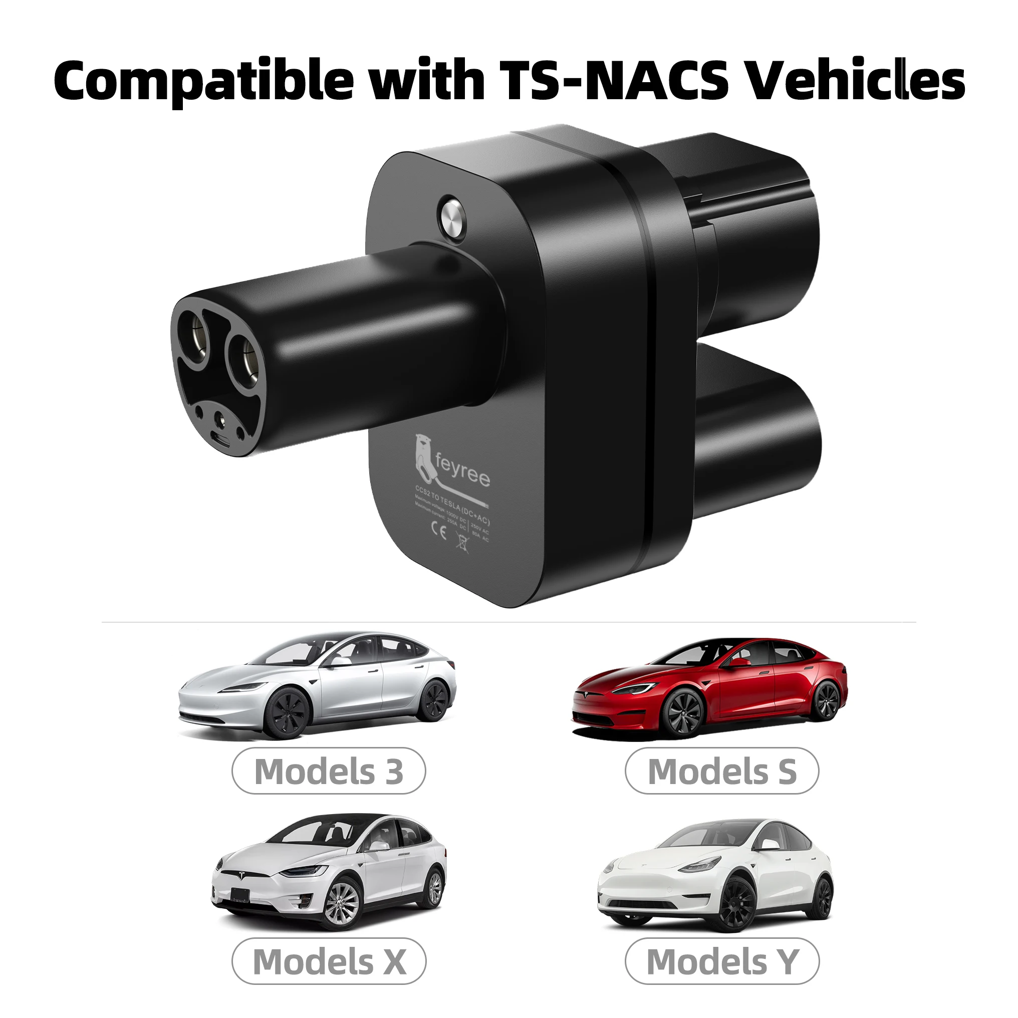 Feyree ccs2 para tesla ac + dc adaptador apto para tesla modelo 3/x/y feito nos eua ccs2 combo adaptador suporte ccs2 e tipo 2 ev carregador