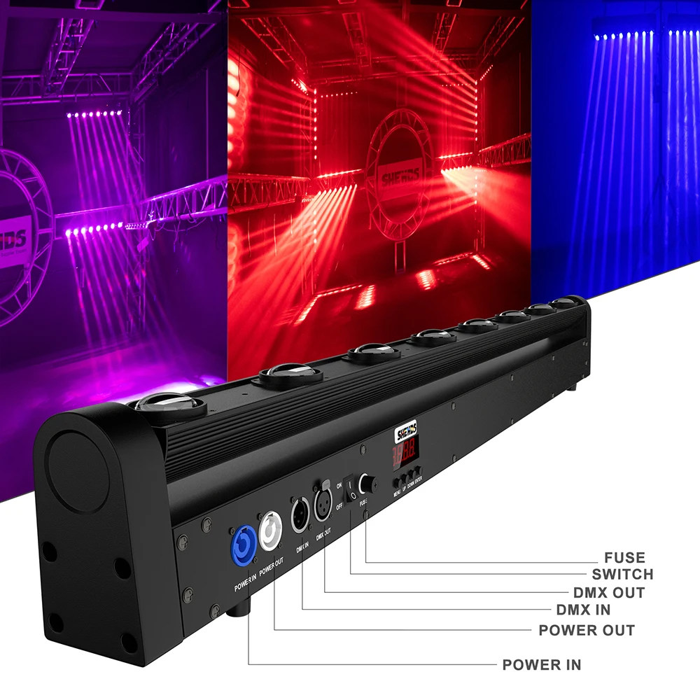 SHEHDS 8x12W RGBW multicolore barre de LED faisceau lumière principale mobile avec Flight Case expédition rapide pour les ensembles de DJ lieu forte lumière du jour