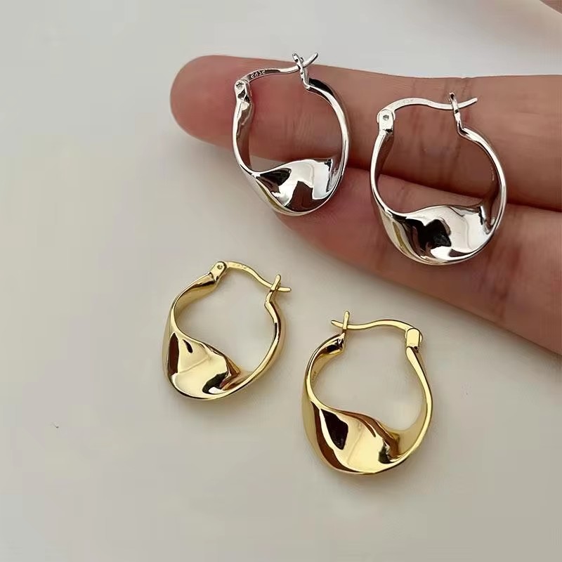 Nuevos pendientes de plata de ley 925 con forma Irregular, encantadores pendientes de moda personalizados, regalo de cumpleaños para mujeres, joyería fina