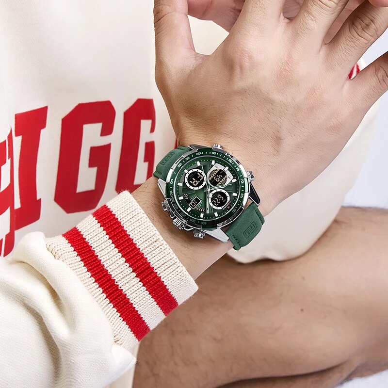 NAVIFORCE ファッションミリタリー腕時計男性用高級オリジナルスポーツクロノグラフ腕時計防水クォーツ腕時計時計