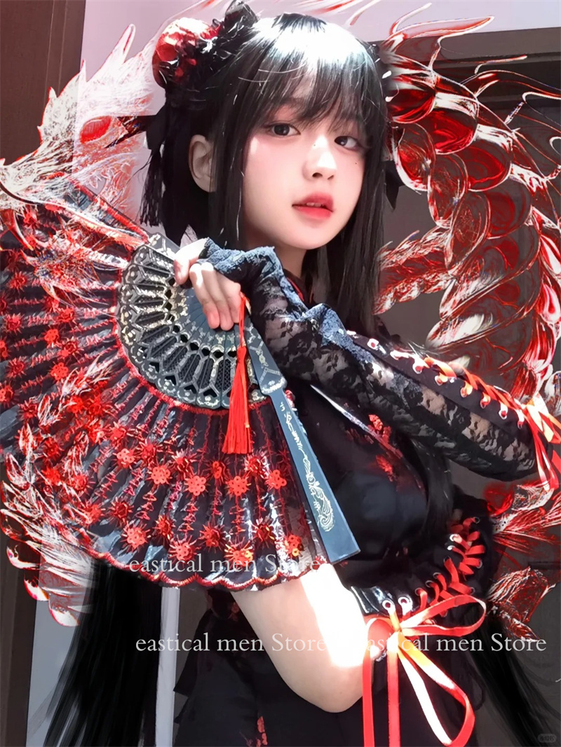 소녀 로리타 하녀 드레스 섹시한 중국 스타일 드레스 실크 브로케이드 자카드 Cheongsam 짧은 로리타 코스프레 의상 섹시한 미니 베스 티드