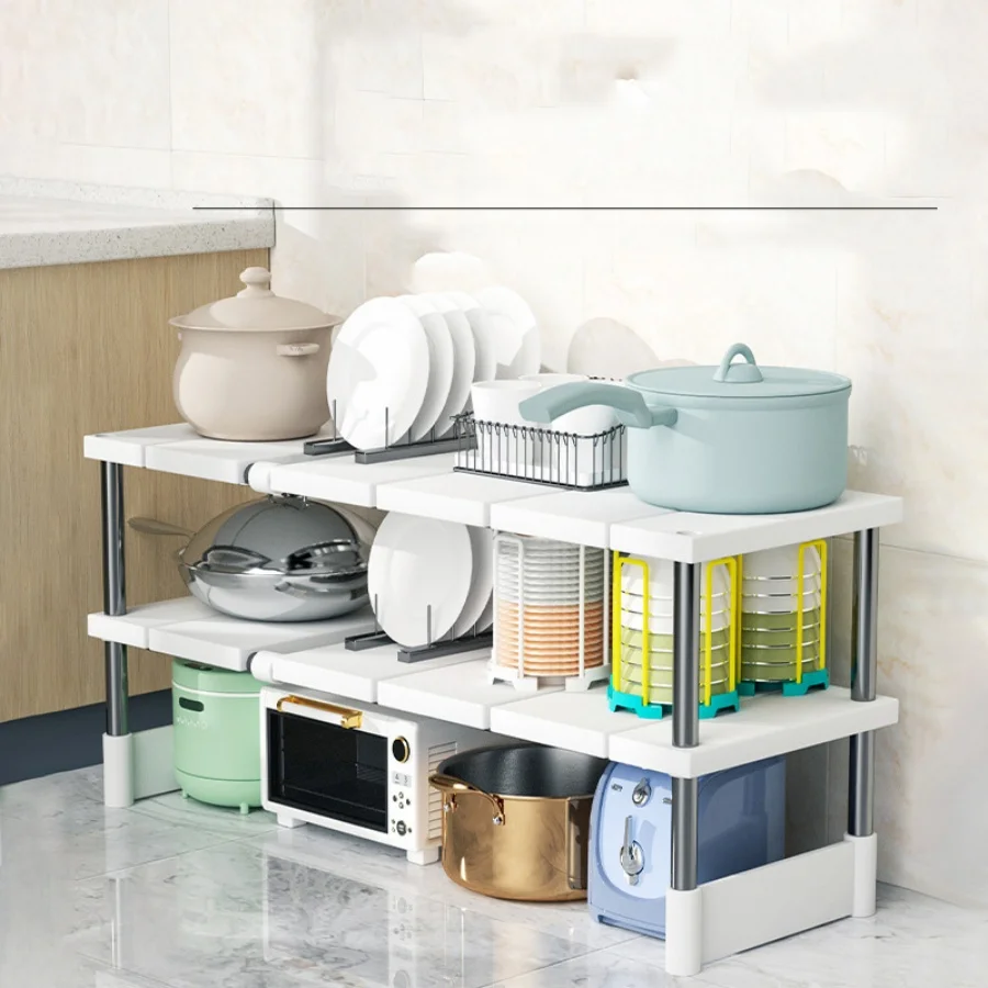 STACKABLE Storage Rack ตู้เสื้อผ้า Layered Partition Rack Telescopic SINK ผู้ถือตู้เสื้อผ้า Sorting ชั้นวางตู้เสื้อผ้าเสื้อผ้า Organizer
